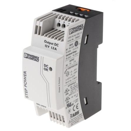 Phoenix Contact Napájecí zdroj na lištu DIN STEP-PS/1AC/12DC/1.5, počet výstupů: 1 Spínaný režim 264V ac 1.5 A St. 12V