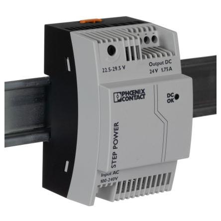 Phoenix Contact Napájecí zdroj na lištu DIN STEP-PS/1AC/24DC/1.75, počet výstupů: 1 Spínaný režim 264V ac 1.75 A St.