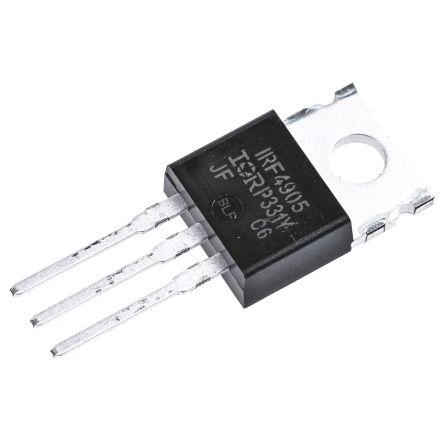řada: HEXFET MOSFET IRF4905PBF Typ P-kanálový 74 A 55 V Infineon, TO-220, počet kolíků: 3 kolíkový Vylepšení
