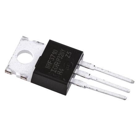 řada: HEXFET MOSFET IRF3710PBF N-kanálový 57 A 100 V Infineon, TO-220, počet kolíků: 3 kolíkový Vylepšení