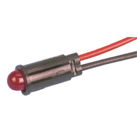 Indikátor pro montáž do panelu Prominentní barva Červená Olověný drát, 1.9V dc Dialight