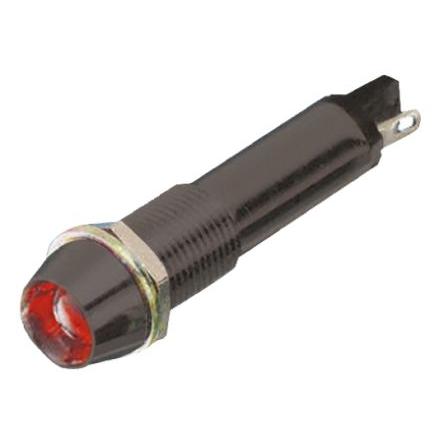 Indikátor pro montáž do panelu, řada: 609 Zapuštěný barva Červená Pájecí plíšek, 24V dc Dialight