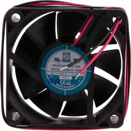 RS PRO Axiální ventilátor, řada: RS PRO, průtok vzduchu: 23.8 m³/h 1.3 W 12V dc 80 mA 60 mm 60mm 15 mm