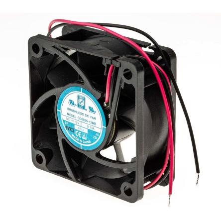RS PRO Axiální ventilátor, řada: RS PRO, průtok vzduchu: 30.6 m³/h 1.7 W 12V dc 130 mA 60 mm 60mm 25 mm