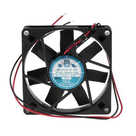 RS PRO Axiální ventilátor, řada: RS PRO, průtok vzduchu: 34 m³/h 1.1 W 12V dc 90 mA 80 mm 80mm 15 mm