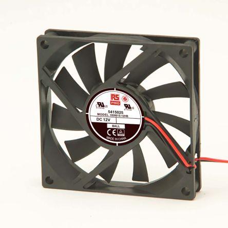 RS PRO Axiální ventilátor, řada: RS PRO, průtok vzduchu: 51 m³/h 2.3 W 12V dc 180 mA 80 mm 80mm 15 mm