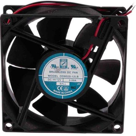 RS PRO Axiální ventilátor, řada: RS PRO, průtok vzduchu: 26 cfm 960 mW 12V dc 90 mA 80 mm 80mm 25 mm