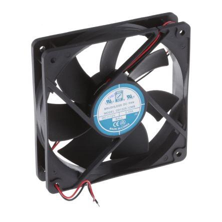 RS PRO Axiální ventilátor, řada: RS PRO, průtok vzduchu: 141 m³/h 4 W 12V dc 330 mA 120 mm 120mm 25 mm