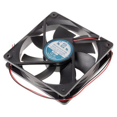 RS PRO Axiální ventilátor, řada: RS PRO, průtok vzduchu: 151.2 m³/h 5 W 12V dc 370 mA 120 mm 120mm 25 mm