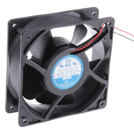 RS PRO Axiální ventilátor, řada: RS PRO, průtok vzduchu: 124 m³/h 3 W 12V dc 240 mA 120 mm 120mm 38.5 mm