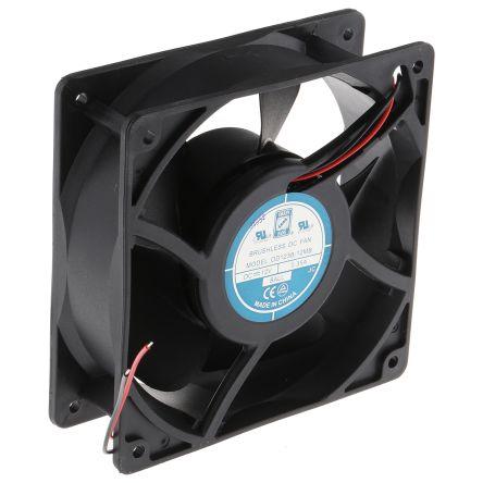 RS PRO Axiální ventilátor, řada: RS PRO, průtok vzduchu: 161.4 m³/h 4 W 12V dc 350 mA 120 mm 120mm 38.5 mm