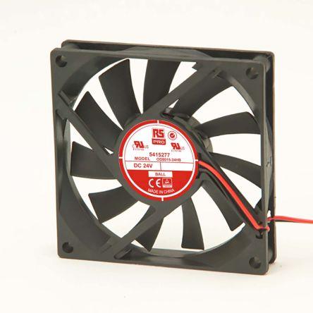 RS PRO Axiální ventilátor, řada: RS PRO, průtok vzduchu: 51 m³/h 4.6 W 24V dc 100 mA 80 mm 80mm 15 mm