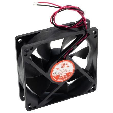 RS PRO Axiální ventilátor, řada: RS PRO, průtok vzduchu: 90 m³/h 3.6 W 24V dc 140 mA 92.5 mm 92.5mm 25 mm