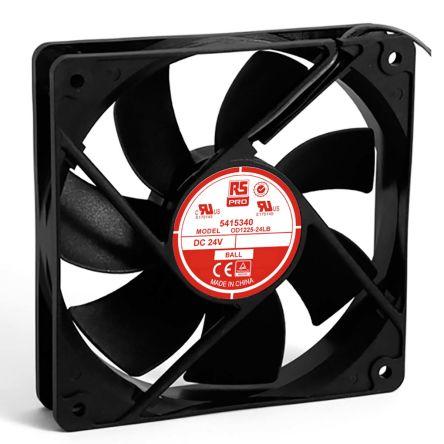RS PRO Axiální ventilátor, řada: RS PRO, průtok vzduchu: 122.3 m³/h 3 W 24V dc 140 mA 120 mm 120mm 25 mm
