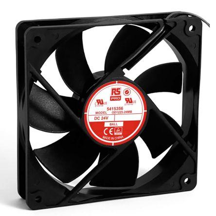 RS PRO Axiální ventilátor, řada: RS PRO, průtok vzduchu: 141 m³/h 4 W 24V dc 170 mA 120 mm 120mm 25 mm