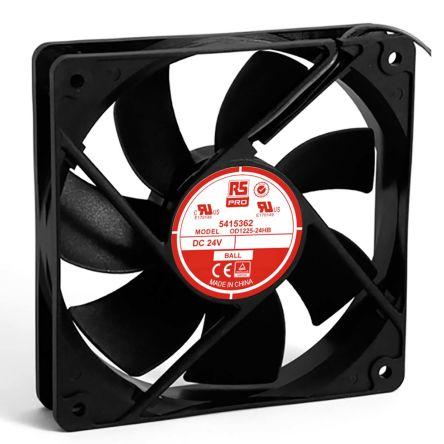 RS PRO Axiální ventilátor, řada: RS PRO, průtok vzduchu: 151.2 m³/h 5 W 24V dc 190 mA 120 mm 120mm 25 mm