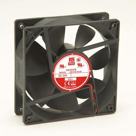 RS PRO Axiální ventilátor, řada: RS PRO, průtok vzduchu: 124 m³/h 4 W 24V dc 140 mA 120 mm 120mm 38.5 mm