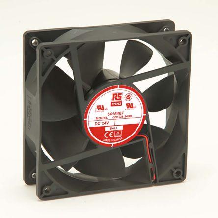 RS PRO Axiální ventilátor, řada: RS PRO, průtok vzduchu: 178.4 m³/h 7 W 24V dc 320 mA 120 mm 120mm 38.5 mm