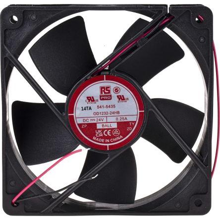 RS PRO Axiální ventilátor, řada: RS PRO, průtok vzduchu: 203.9 m³/h 6 W 24V dc 280 mA 120 mm 120mm 32 mm
