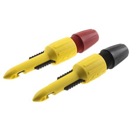 Pomona Háčková svorka, 2 mm, velikost zásuvky: 4 mm, Červená, Černá 1A, 70V dc, délka: 102 mm, Nylon, materiál kontaktu: