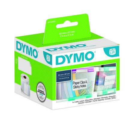 Dymo Role do tiskáren štítků Bílá Černá 57 mm Dymo 450 Turbo, Dymo 450 DUO, Dymo Wireless, Dymo 450, Dymo 4XL, Dymo 450