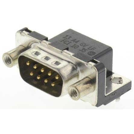 Amphenol Communications Solutions Konektor D-Sub, řada: Delta D, počet kontaktů: 9, orientace těla: Pravý úhel 2.74 mm,