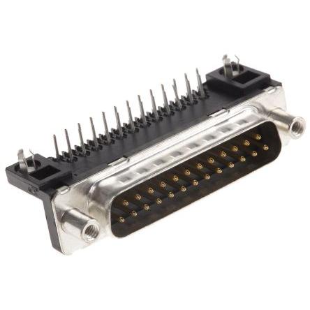 Amphenol Communications Solutions Konektor D-Sub, řada: Delta D, počet kontaktů: 25, orientace těla: Pravý úhel 2.76 mm,