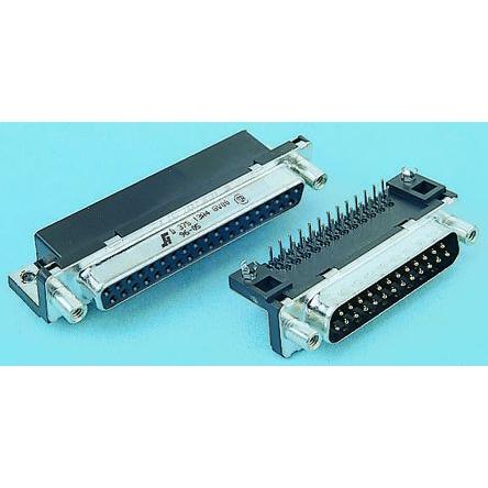 Amphenol Communications Solutions Konektor D-Sub, řada: Delta D, počet kontaktů: 37, orientace těla: Pravý úhel 2.76 mm,