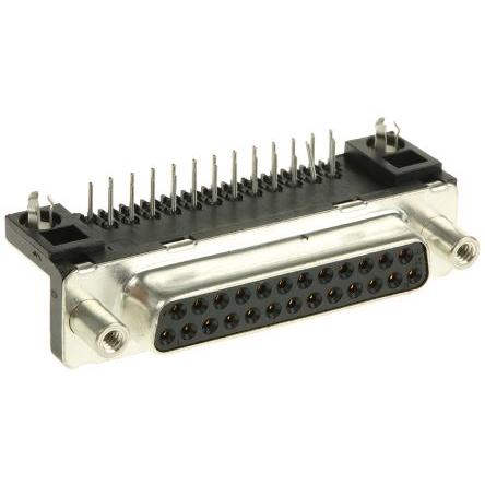 Amphenol Communications Solutions Konektor D-Sub, řada: Delta D, počet kontaktů: 25, orientace těla: Pravý úhel 2.76 mm,
