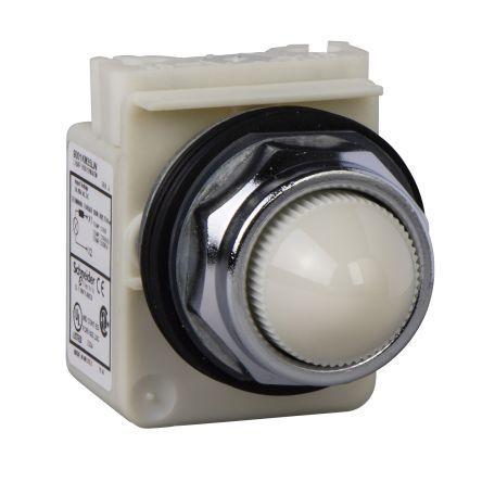 Schneider Electric Kontrolka, řada: Harmony 9001K Zapuštěná montáž LED Bílá, průměr výřezu: 30 mm IP66 Kulatý 120 V ac,