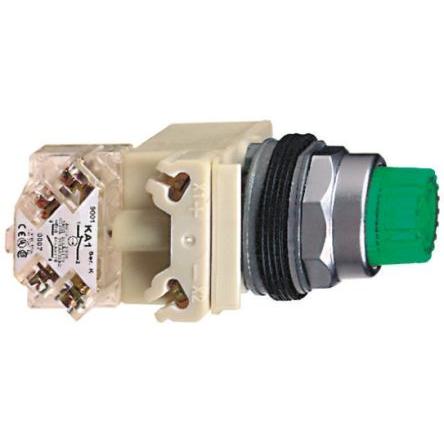 Schneider Electric Tlačítkový spínač, řada: Harmony 9001K IP66 SPDT Panel Vratná pružina Osvětlené 30 mm 550mA, barva