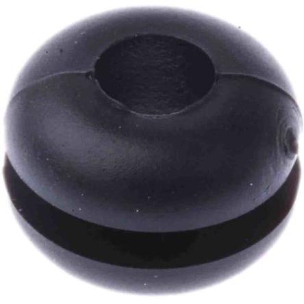 Kabelová průchodka Kabelová průchodka až 4 mm Polyvinylchlorid Černá RS PRO 6.4 mm