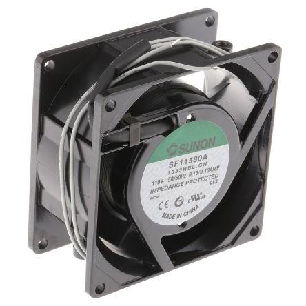 Sunon Axiální ventilátor, řada: SF, průtok vzduchu: 52.7 m³/h 12 W 115V ac 130 mA 80 mm 80mm 38 mm