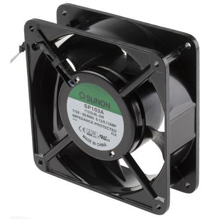Sunon Axiální ventilátor, řada: SP, průtok vzduchu: 132.6 m³/h 11 W 115V ac 110 mA 120 mm 120mm 38 mm
