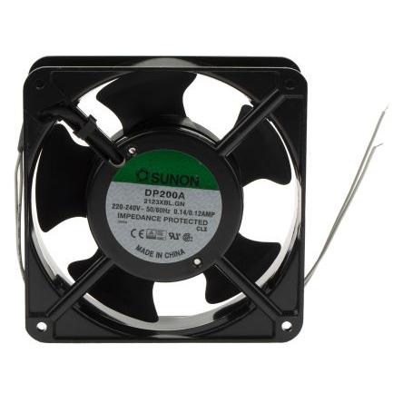 Sunon Axiální ventilátor, řada: DP, průtok vzduchu: 199 m³/h 21 W 230V ac 120 mA 120 mm 120mm 38 mm
