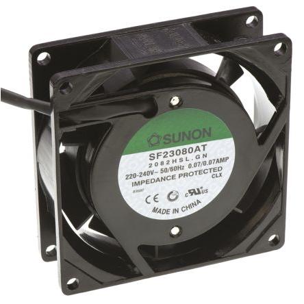 Sunon Axiální ventilátor, řada: SF, průtok vzduchu: 28.9 m³/h 13.5 W 230V ac 70 mA 80 mm 80mm 25 mm