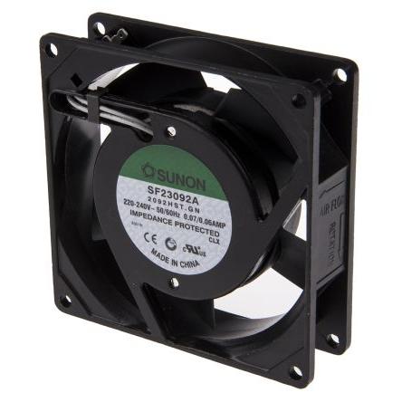 Sunon Axiální ventilátor, řada: SF, průtok vzduchu: 49.3 m³/h 14 W 230V ac 60 mA 92 mm 92mm 25 mm
