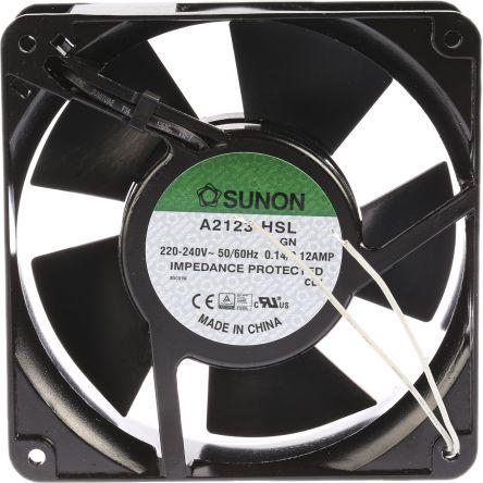 Sunon Axiální ventilátor, řada: A2123, průtok vzduchu: 161.4 m³/h 22 W 230V ac 120 mA 120 mm 120mm 38 mm
