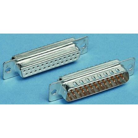 RS PRO Konektor D-Sub, počet kontaktů: 25, orientace těla: Rovný 2.77 mm, Montáž do panelu Vnější, D-SUB, 500V, B,