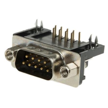 RS PRO Konektor D-Sub, počet kontaktů: 9, orientace těla: Pravý úhel 2.77 mm, Průchozí otvor Vnější, D-SUB, 250V, E, 4