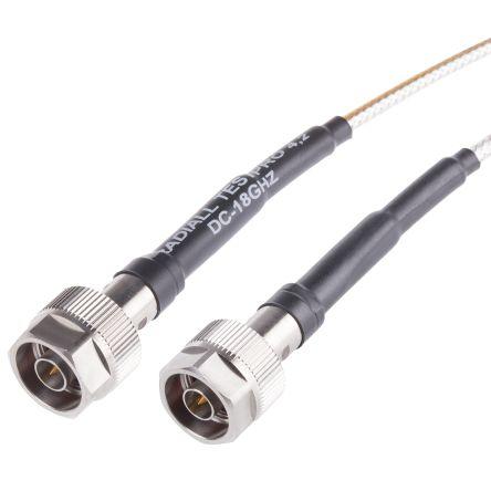 Koaxiální kabel, řada: Test Pro, Zelená Vnější, A: Typ N Vnější, B: Typ N 1.2 m Radiall