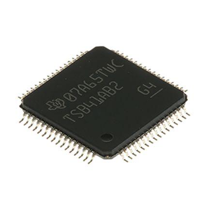 Texas Instruments 3.6V Kabelový vysílač-přijímač TSB41AB2PAP 4-TRX Diferenciální, počet kolíků: 64 kolíkový, HTQFP