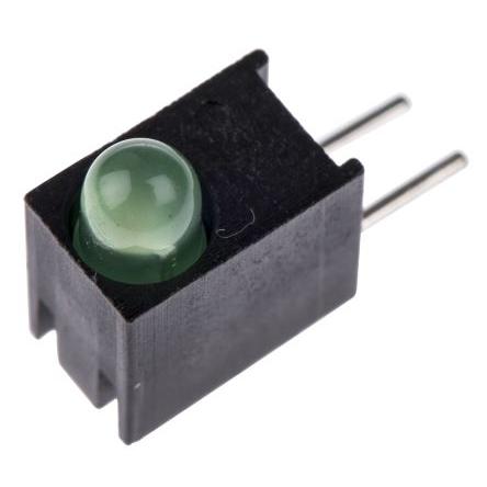 PCB LED indikátor barva Zelená Pravý úhel 1 LED 5 mm (T-1 3/4) 60 ° Dialight 1.9 V