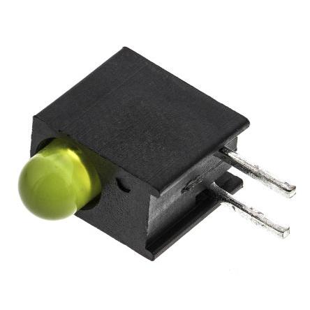 PCB LED indikátor barva Žlutá Pravý úhel 1 LED 5 mm (T-1 3/4) 45 ° Dialight 2.1 V