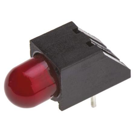 PCB LED indikátor, řada: 550 barva Červená Pravý úhel 1 LED 5 mm (T-1 3/4) 50 ° Dialight 1.8 V