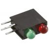 PCB LED indikátor, řada: 553 barva Zelená, Červená Pravý úhel 2 LED 5 mm (T-1 3/4) 60 ° Dialight 2.2 V