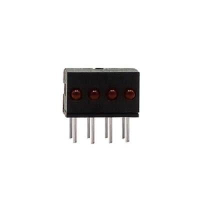 PCB LED indikátor barva Červená Pravý úhel 4 LED 5 mm (T-1 3/4) 40 ° Dialight 2 V