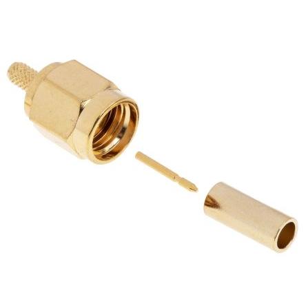 RS PRO Koaxiální konektor, řada: RS PRO Vnější, 50 Ω, orientace těla: Rovný, Kabel Konektor SMA Krimpovací, 6GHz 165 °C