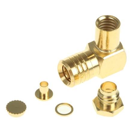 RS PRO Koaxiální konektor, řada: RS PRO Vnitřní, 50 Ω, orientace těla: Pravý úhel, Kabel Konektor SMB Objímka, 4GHz 165