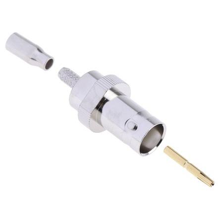 RS PRO Koaxiální konektor, řada: RS PRO Vnitřní, 50 Ω, orientace těla: Rovný, Kabel Konektory BNC Krimpovací, 4GHz 85 °C